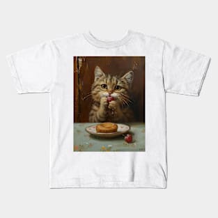Strawberry Tart Cat Kids T-Shirt